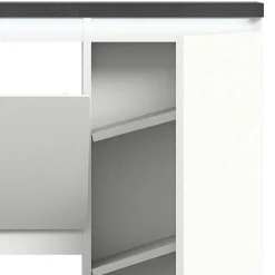 Wohnen 95x127x18 Midi Schuhschrank mit drei Klappen & Tür - Suad