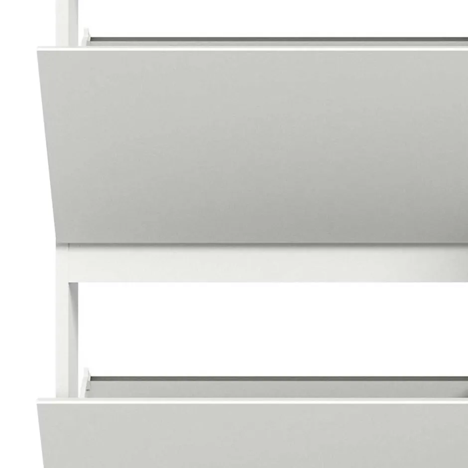 Wohnen 95x127x18 Midi Schuhschrank mit drei Klappen & Tür - Suad