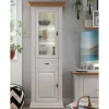 Wohnen 72x199x45 Modern Country Vitrinenschrank in Weiß - Henry