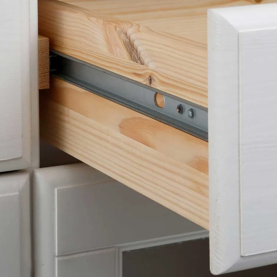 Wohnen 180x84x84 Moderne Anrichte in Weiß & Honig - Brasivon