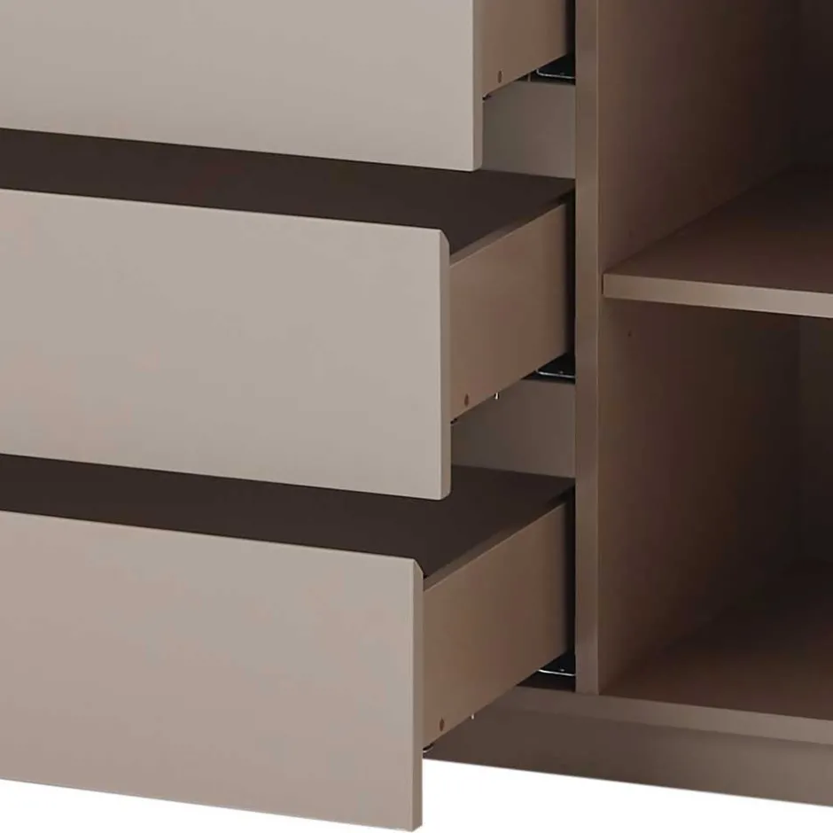 150x86x40 Moderne Kombi-Kommode in Taupe - Anja^Wohnen Hot