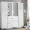 179x199x58 Moderner Kleiderschrank in Weiß mit Spiegeln - Cador^Wohnen Discount