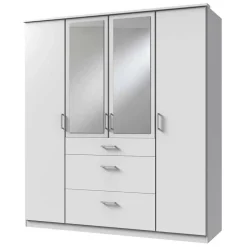 179x199x58 Moderner Kleiderschrank in Weiß mit Spiegeln - Cador^Wohnen Discount