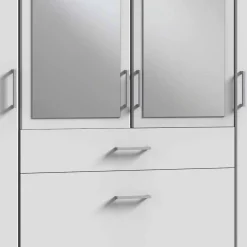 179x199x58 Moderner Kleiderschrank in Weiß mit Spiegeln - Cador^Wohnen Discount