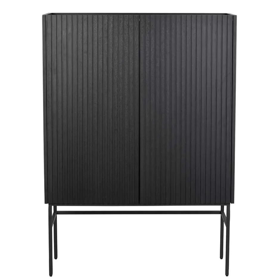 100x140x40 Modernes Highboard in Schwarz - Gragano^Wohnen Discount