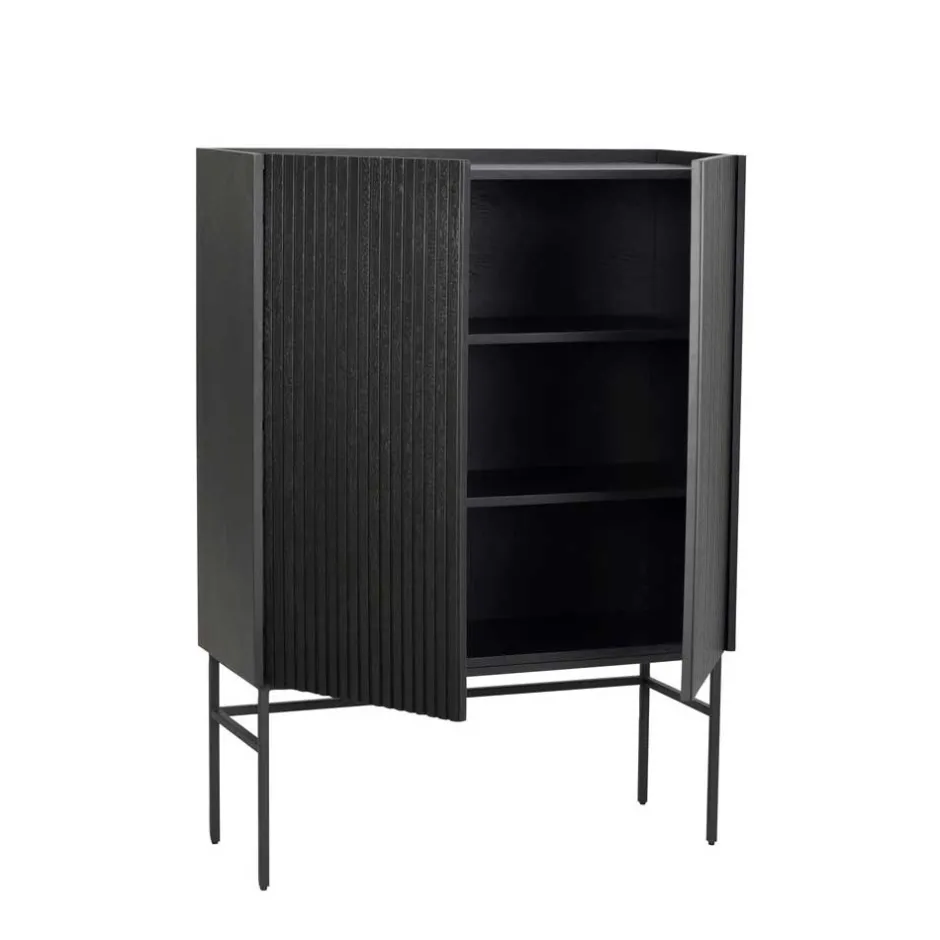 100x140x40 Modernes Highboard in Schwarz - Gragano^Wohnen Discount