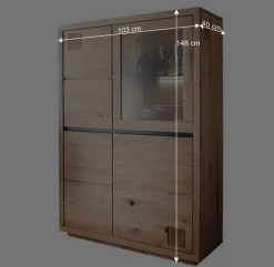 103x148x40 Modernes Holz-Highboard mit Glaseinsatz - Embleys^Wohnen Hot