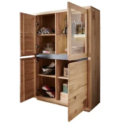 103x148x40 Modernes Holz-Highboard mit Glaseinsatz - Embleys^Wohnen Hot