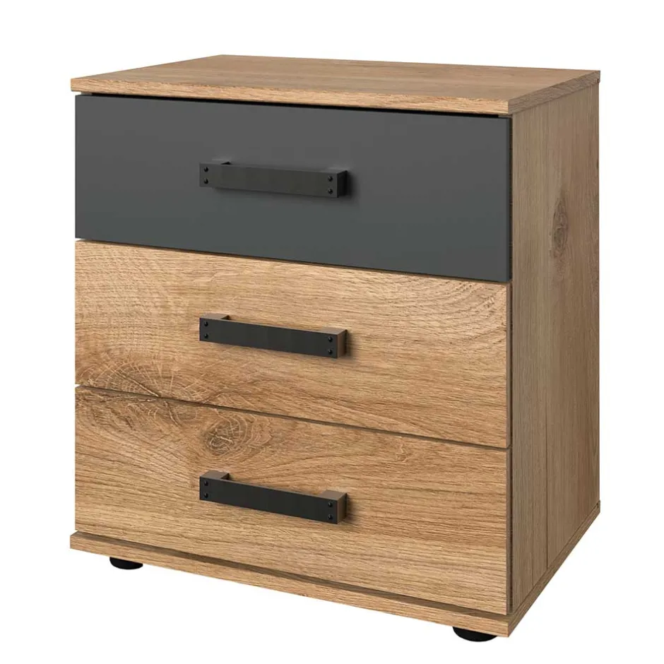 Wohnen 52x58x38 Nachtkommode in Plankeneiche Optik - Enegal