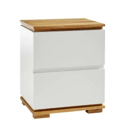 Wohnen 48x59x40 Nachtkommode in Weiß & Eiche - Sennpa