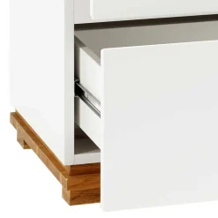 Wohnen 48x59x40 Nachtkommode in Weiß & Eiche - Sennpa