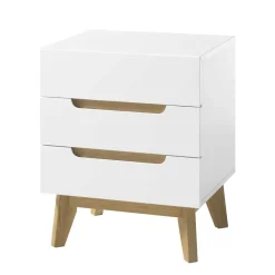 48x60x40 Nachtkommode in Weiß & Eiche - Setubal^Wohnen Sale