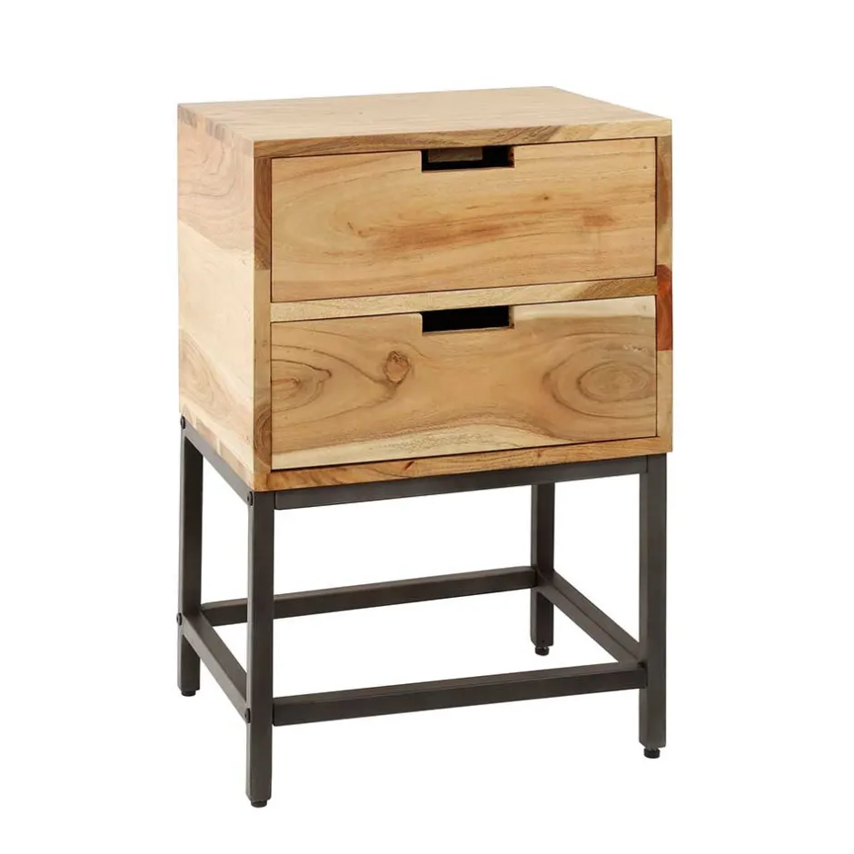 Wohnen 40x60x30 Nachtkommode mit Metallgestell - Babra