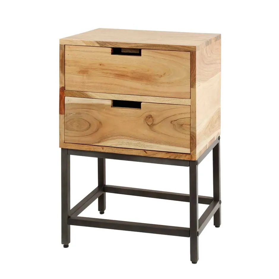 Wohnen 40x60x30 Nachtkommode mit Metallgestell - Babra