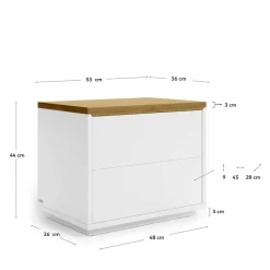 53x44x36 Nachtkommode mit Sockelgestell - Vintilias^Wohnen New