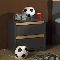 Wohnen 48x49x40 Nachtkommode mit zwei Schubladen - Navlius