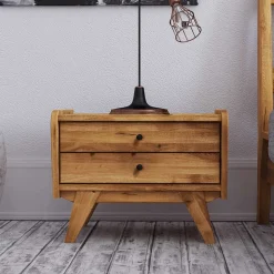 Wohnen 55x43x39 Nachtkommode mit zwei Schubladen - Hardus