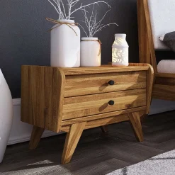 Wohnen 55x43x39 Nachtkommode mit zwei Schubladen - Hardus