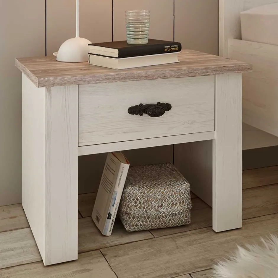 58x45x40 Nachtkonsole mit Schublade - Nedita^Wohnen New