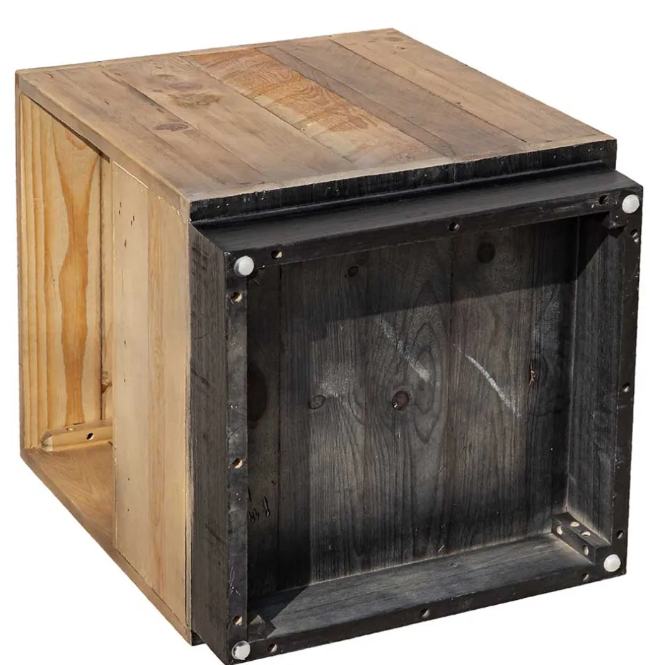 45x50x45 Nachttisch aus Recyclingholz - Dulcinus^Wohnen Online