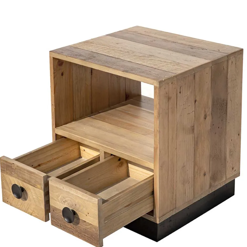 45x50x45 Nachttisch aus Recyclingholz - Dulcinus^Wohnen Online