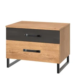 58x45x41 Nachttisch in Eiche & Schwarzgrau - Bram^Wohnen Best