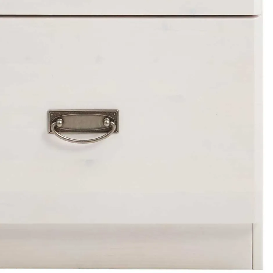 Wohnen 58x57x48 Nachttisch in Kiefer & Weiß - Sibiuta