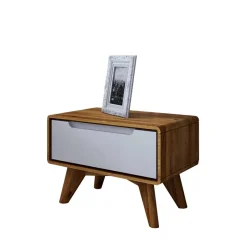 Wohnen 47x33x30 Nachttisch mit Schublade in Weiß - Diesta