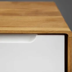 Wohnen 47x33x30 Nachttisch mit Schublade in Weiß - Diesta