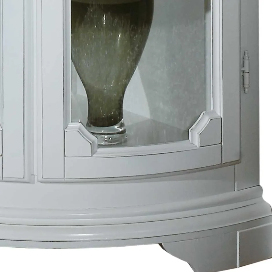 Wohnen 52x112x52 Niedrige Eckvitrine im Vintage Look - Zarinas