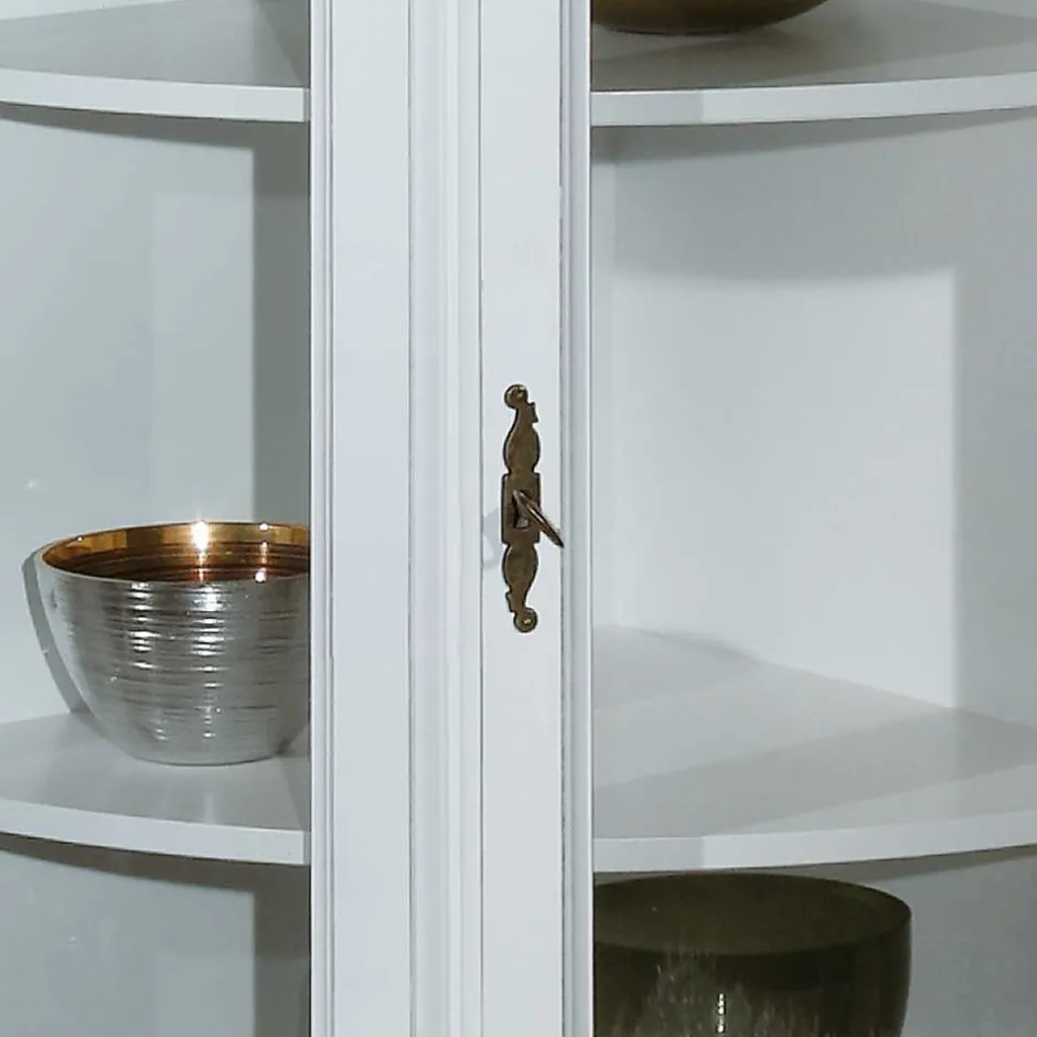 Wohnen 52x112x52 Niedrige Eckvitrine im Vintage Look - Zarinas