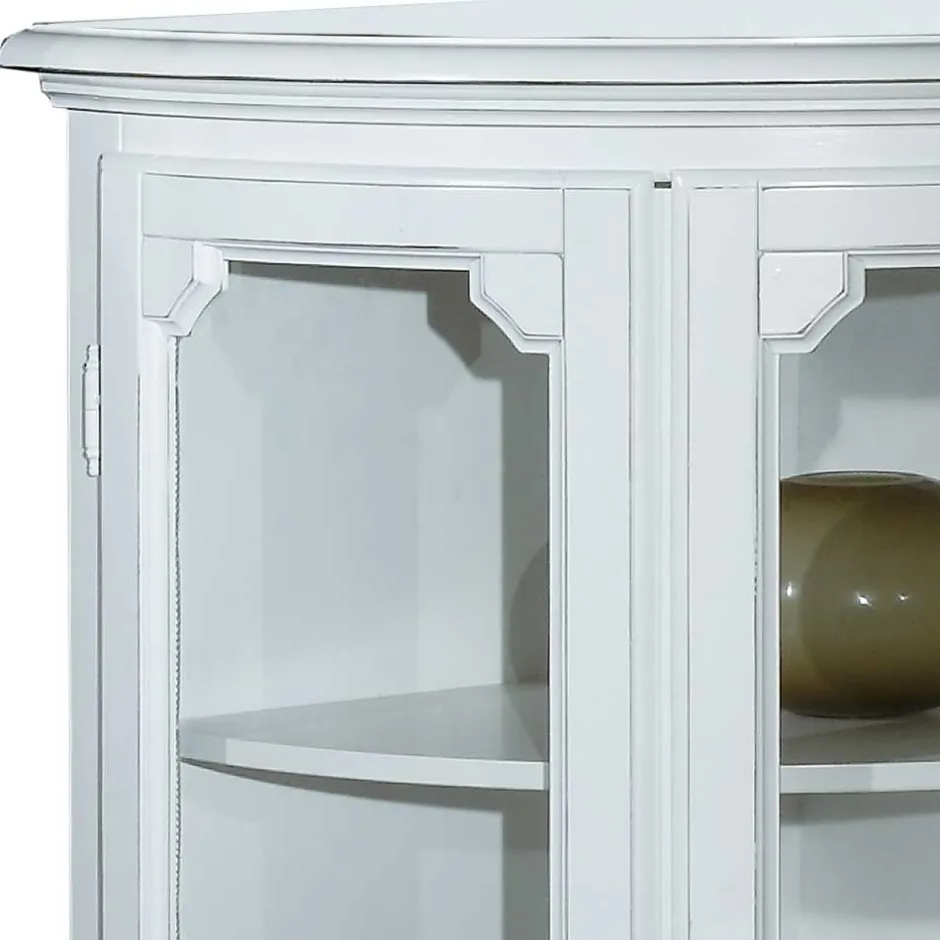 Wohnen 52x112x52 Niedrige Eckvitrine im Vintage Look - Zarinas