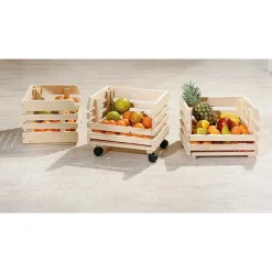 Wohnen 37x80x30 Obst & Gemüse Regal aus Massivholz - Yutaha