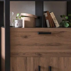 Wohnen 101x134x39 Offener Schrank in Nussbaum NB - Dudleys