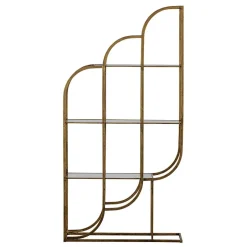 Wohnen 96x190x35 Offenes Regal in Altmessing Metall - Valencra