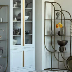 Wohnen 96x190x35 Offenes Regal in Altmessing Metall - Valencra