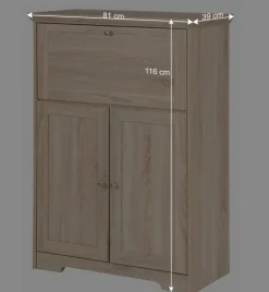 Wohnen 81x116x39 Officeschrank Sekretär in Eiche Dekor - Rienva