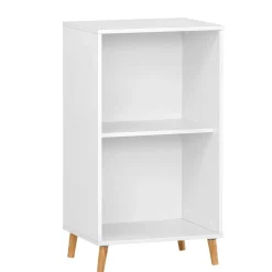 51x93x41 Ordnerregal in Weiß mit Eiche Füßen - Obtin^Wohnen Online