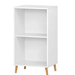 51x93x41 Ordnerregal in Weiß mit Eiche Füßen - Obtin^Wohnen Online