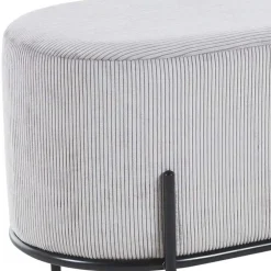 Wohnen 80x42x40 Ovaler Polsterhocker in Hellgrau - Piava