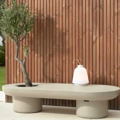 Wohnen 140x30x60 Ovaler Tisch aus Leichtbeton - Catania