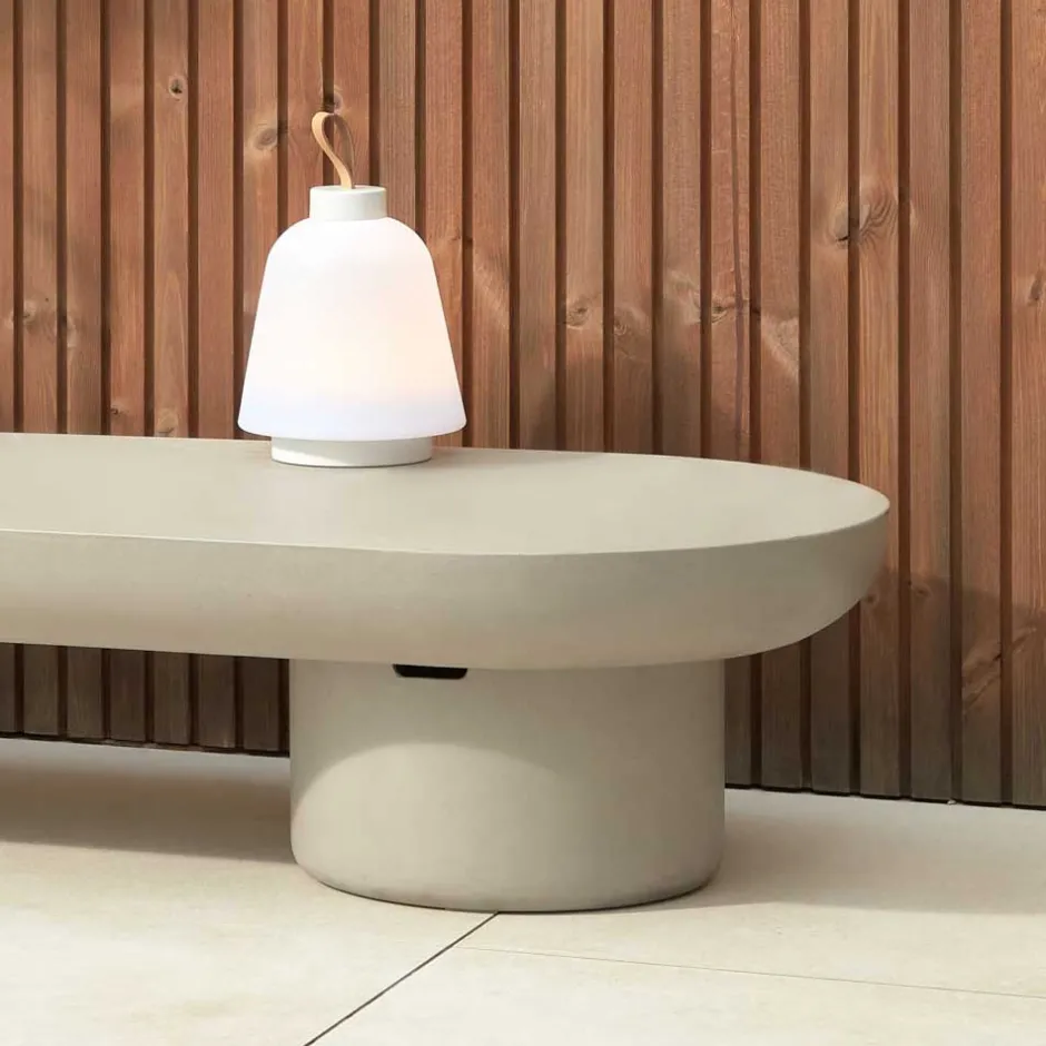 Wohnen 140x30x60 Ovaler Tisch aus Leichtbeton - Catania