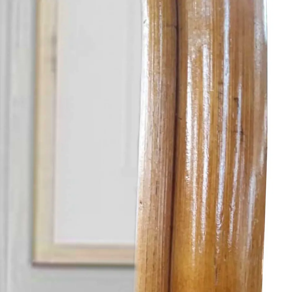 44x120x4 Ovaler Wandspiegel mit Rattan Rahmen - Offia^Wohnen New
