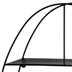 Wohnen 44x71x16 Ovales Wandregal aus Metall in Schwarz - Jaglyn