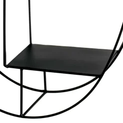 Wohnen 44x71x16 Ovales Wandregal aus Metall in Schwarz - Jaglyn