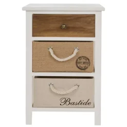 38x57x28 Paulownia Kommode in Weiß & Braun - Amare^Wohnen Online