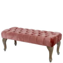 100x40x42 Polsterbank in Rosa Samt - Fregato^Wohnen New