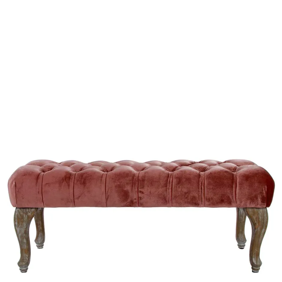 100x40x42 Polsterbank in Rosa Samt - Fregato^Wohnen New