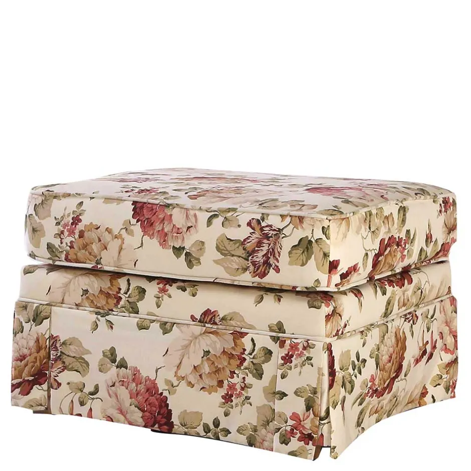 Wohnen 74x52x60 Polsterhocker mit Blumen Stoff - Kammas