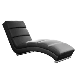 60x82x170 Polsterliege in Schwarz Kunstleder - Elias^Wohnen Discount